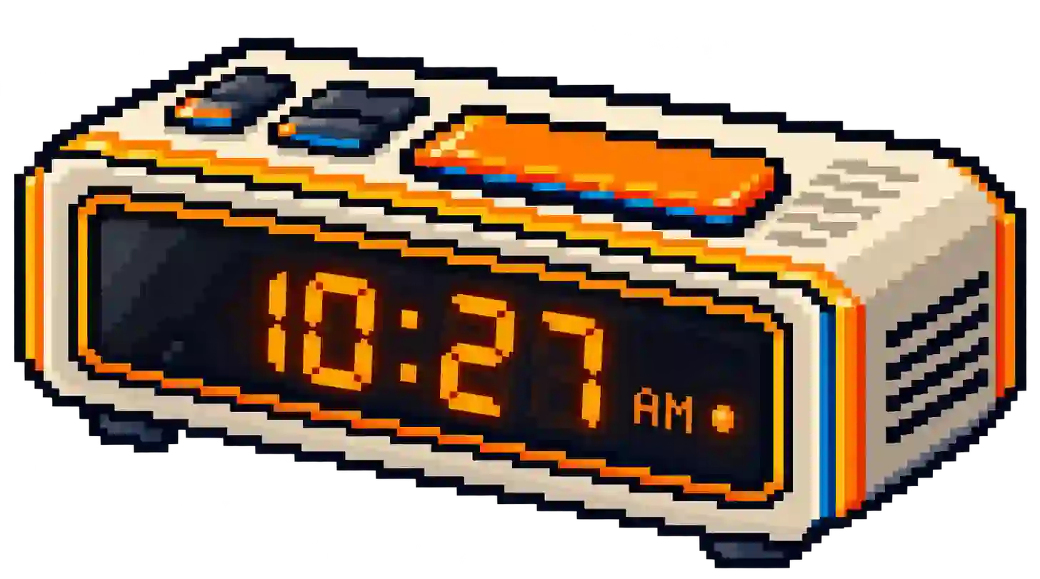Pixel art digital alarm clock